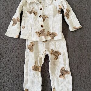 Source Unknown Kids Pajama Set with Teddy Bear Design